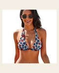 Baha Ranch Patriotic Stars Bikini Top on a warm cream background