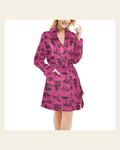 Baha Ranch Pink Cowboy Print Western Bath Robe on a warm cream background