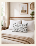 Baha Ranch Ranch Life Pillow Case White Made in America on a warm cream background