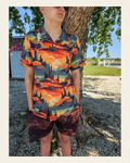 Baha Ranch Retro Desert Men's Western Camp Shirt on a warm cream background