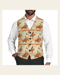 Baha Ranch Retro Western Men's Vest on a warm cream background