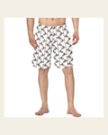 Baha Ranch Rodeo Cowboy Men's Western Swim Trunk Board Shorts on a warm cream background