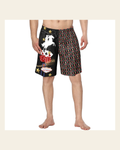 Baha Ranch Rodeo Vegas Men's Western Swim Trunks Shorts on a warm cream background