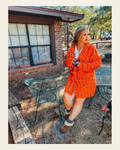 Baha Ranch Rust Cattle Brands Women's Western Bath Robe on a warm cream background