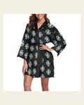 Baha Ranch Southwestern Cross Women's Lounge Kimono Robe on a warm cream background