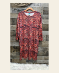 Baha Ranch Tooled Leather Print Oversized Sleep Shirt on a warm cream background
