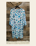 Baha Ranch Turquoise Crazy Oversized Sleep Shirt on a warm cream background