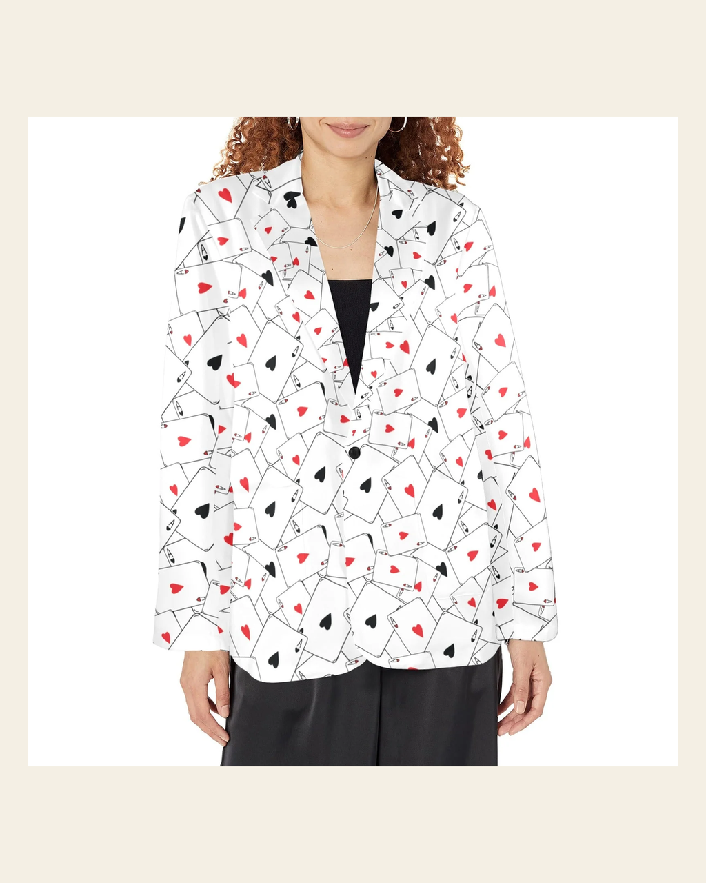 Baha Ranch Vegas Blackjack Women's Western Blazer on a warm cream background