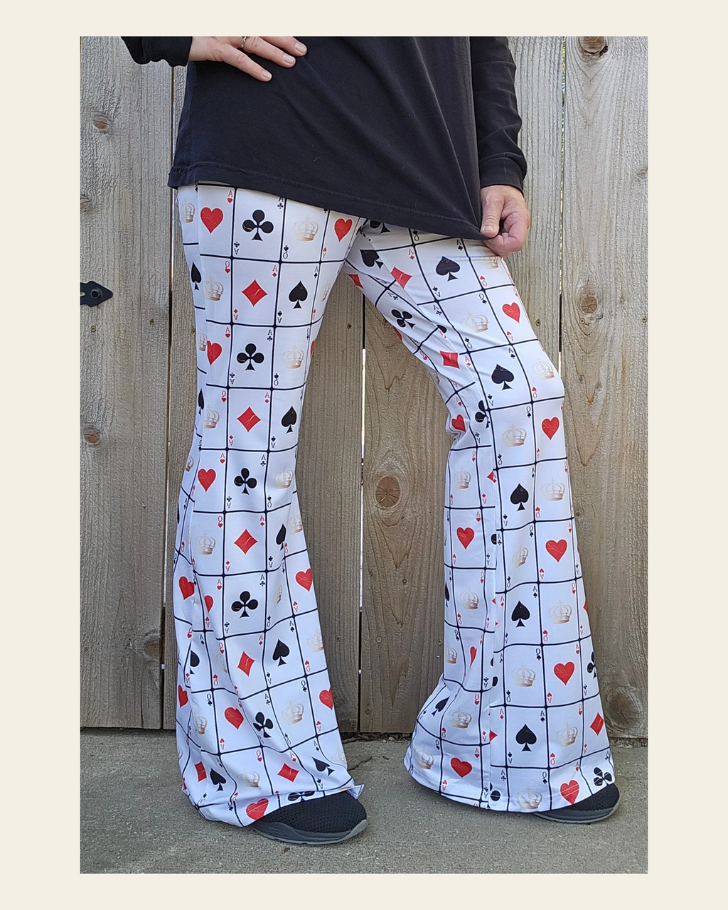 Baha Ranch Vegas Casino Flare Pants on a warm cream background