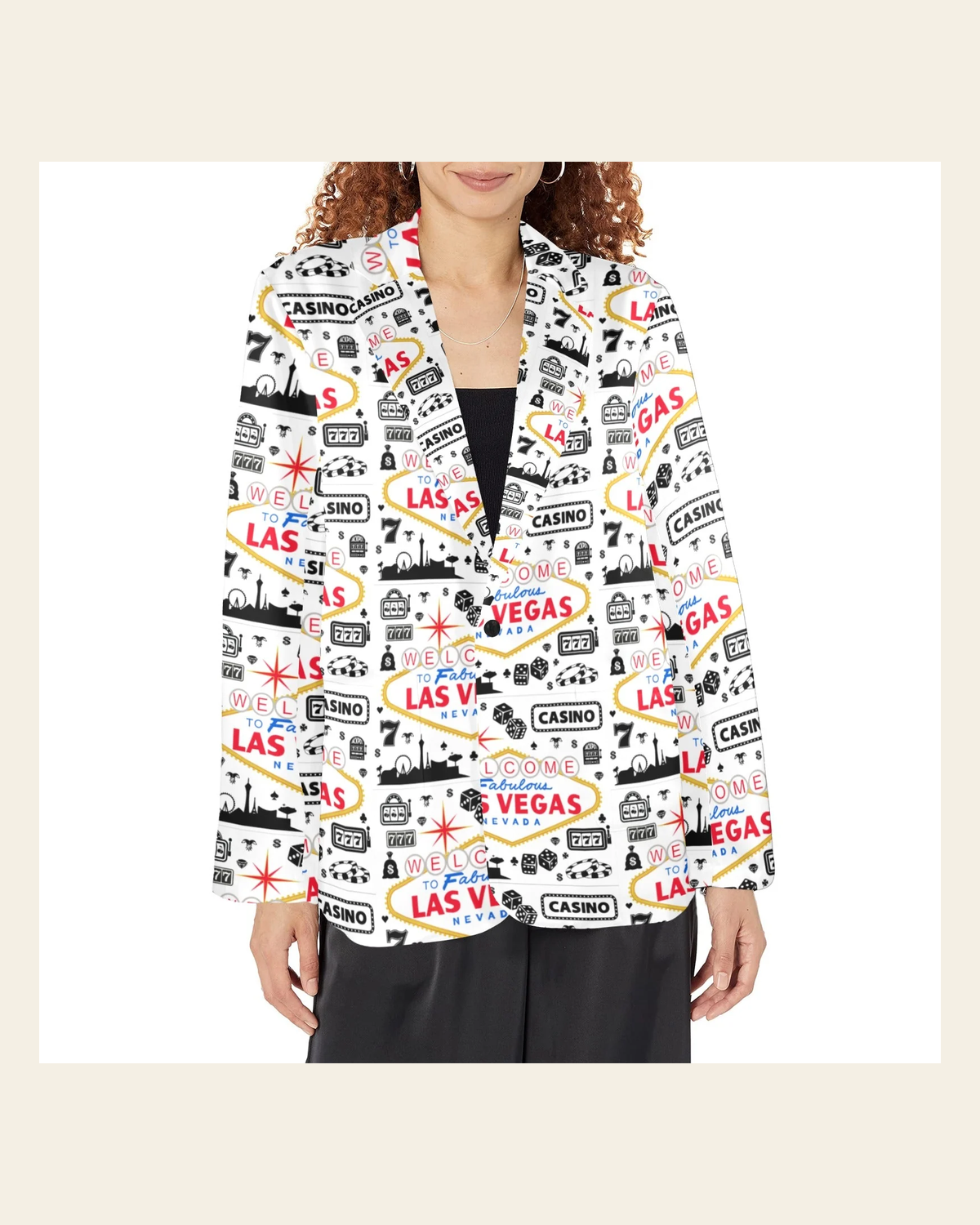 Baha Ranch Vegas Women's Western Blazer on a warm cream background