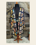 Baha Ranch Vintage Cowboy Collage Western Lightweight Cardigan on a warm cream background