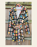 Baha Ranch Vintage Cowboy Collage Western Robe on a warm cream background