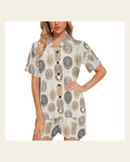 Baha Ranch Vintage Cowboy Hat Women's Western Pajama Set on a warm cream background