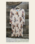 Baha Ranch Vintage Cowgirl Oversized Sleep Shirt on a warm cream background