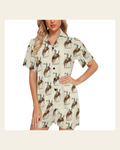 Baha Ranch Vintage Rodeo Cowboy Women's Western Pajama Set on a warm cream background