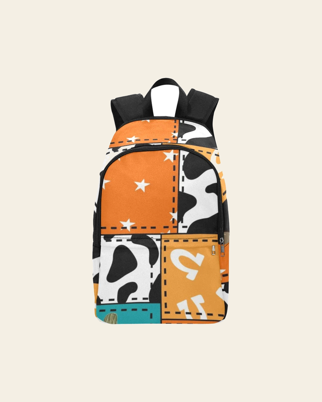Baha Ranch Western Collage Backpack on a warm cream background