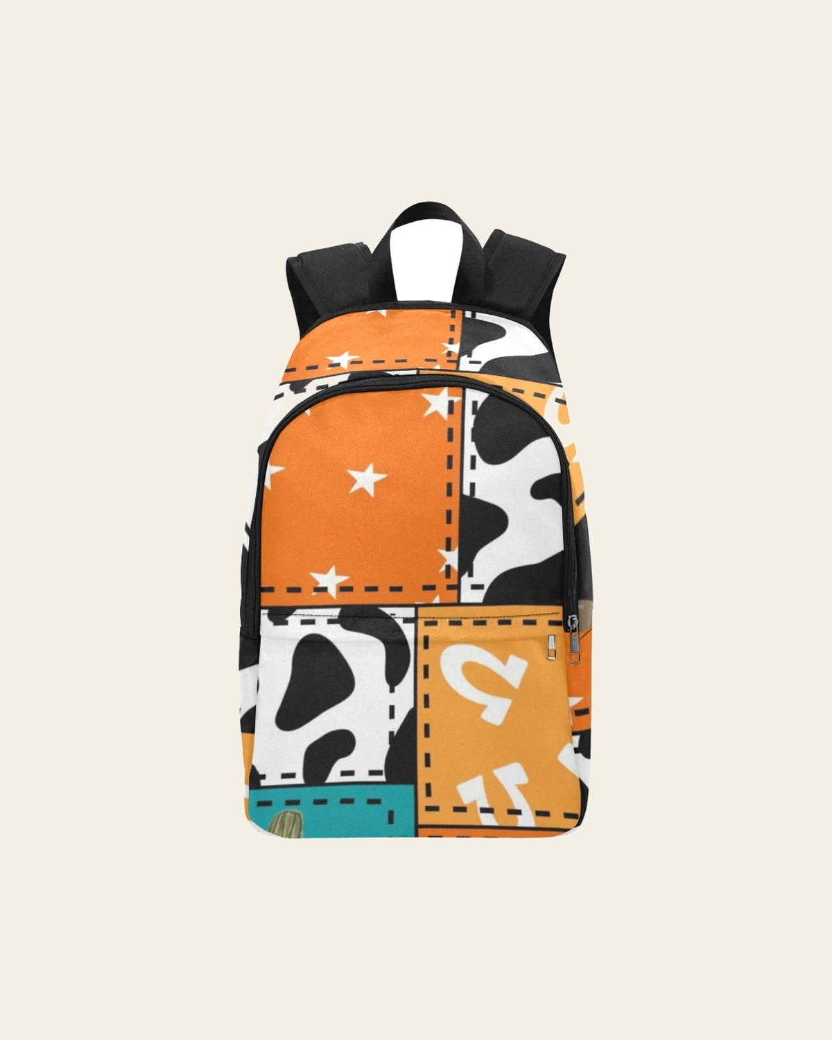 Baha Ranch Western Collage Backpack on a warm cream background