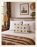 Baha Ranch Western Cowboy Cowgirl Pillowcase Made in America on a warm cream background