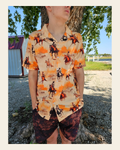 Baha Ranch Western Grunge Men's Western Camp Shirt on a warm cream background