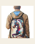 Baha Ranch Wild Horse Backpack on a warm cream background