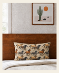Baha Ranch Wild Horses Pillowcase Made in America on a warm cream background