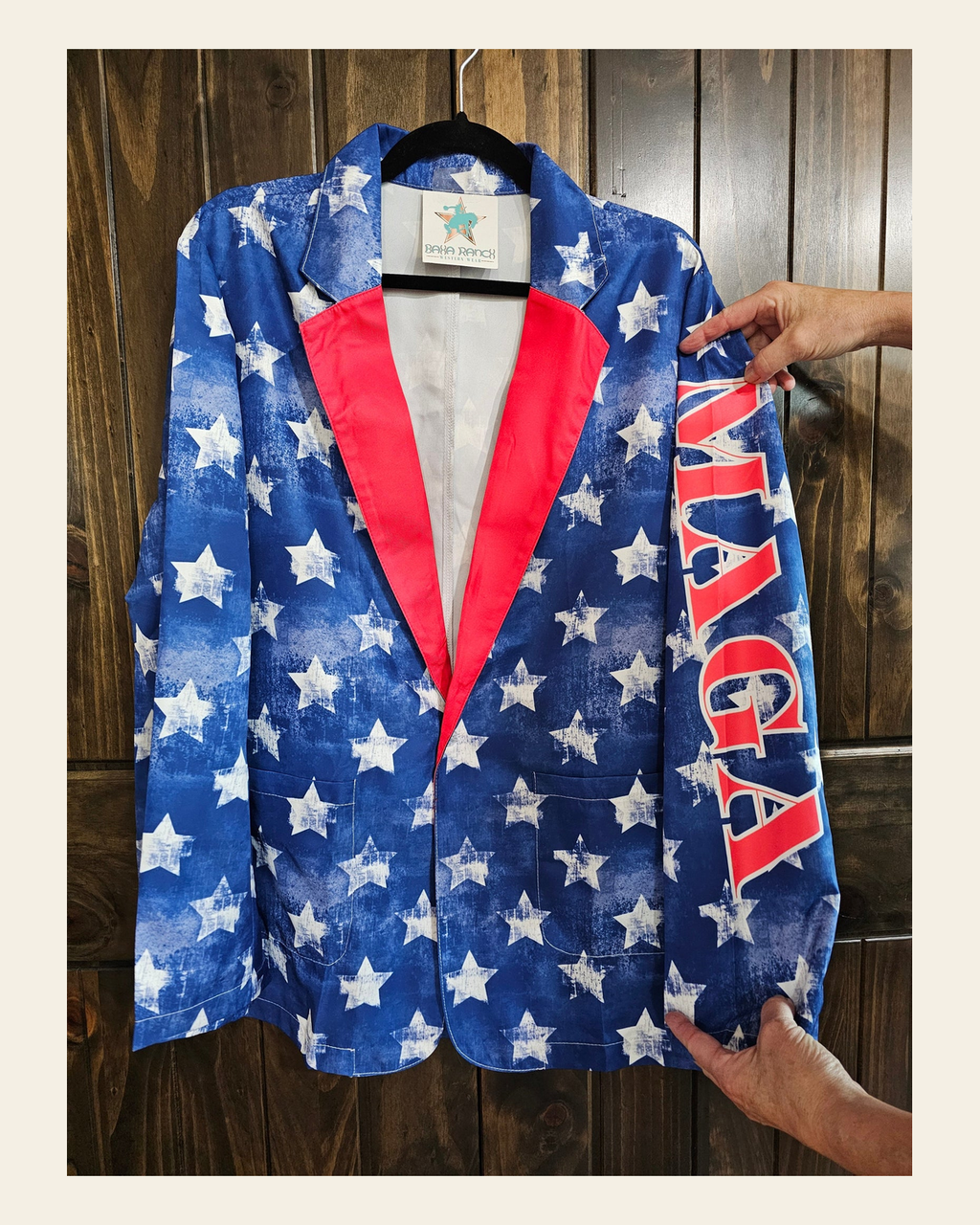 Baha Ranch Women's Trump Blazer on a warm cream background