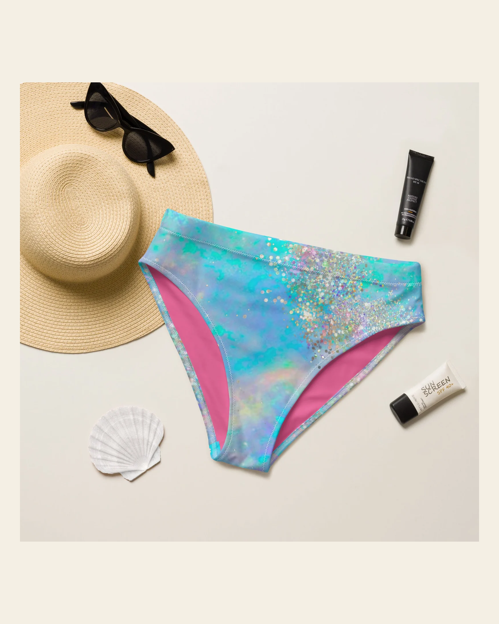 Baha Ranch Yeehaw Howdy Opal Bikini Bottom on a warm cream background
