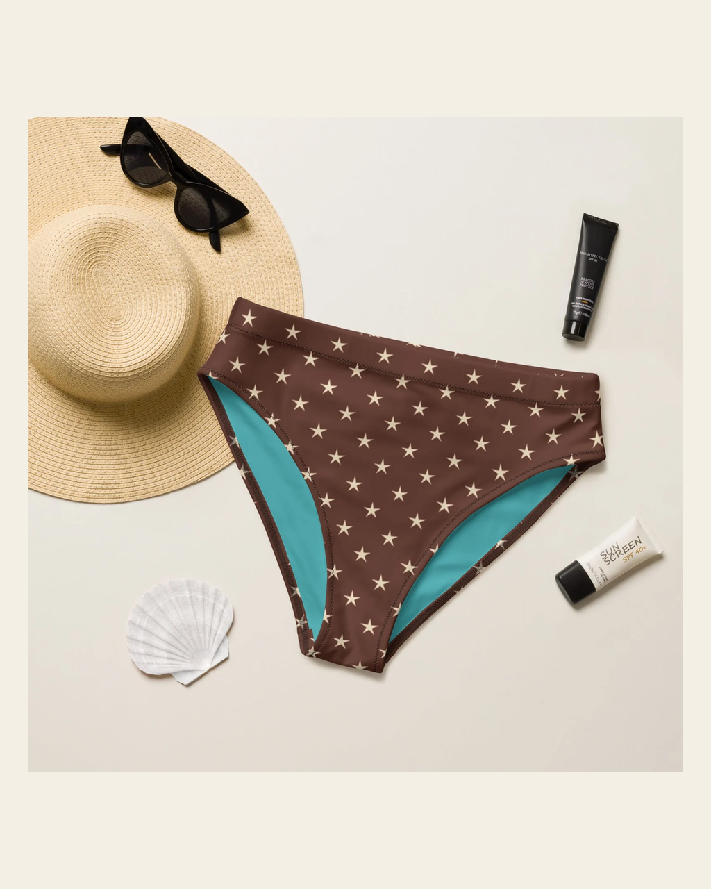Baha Ranch Yeehaw Little Stars Bikini Bottom on a warm cream background