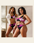 Baha Ranch Yeehaw Pink Bronc Bikini on a warm cream background