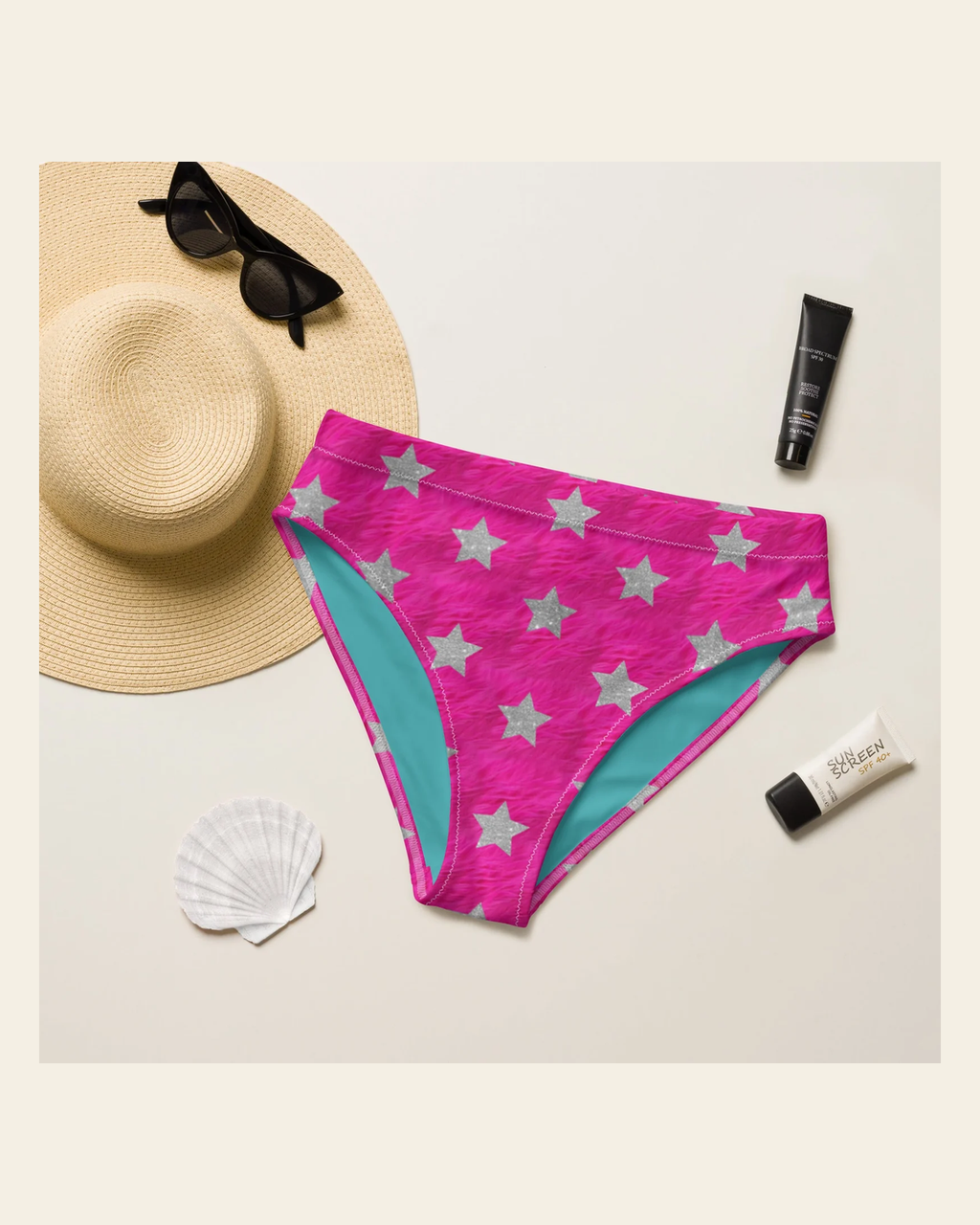Baha Ranch Yeehaw Super Star Bikini Bottom on a warm cream background