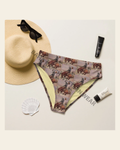 Baha Ranch Yeehaw Vintage Cowboy Bronc Bikini Bottom on a warm cream background