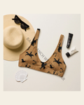 Baha Ranch Yeehaw Vintage Western Bikini Top on a warm cream background