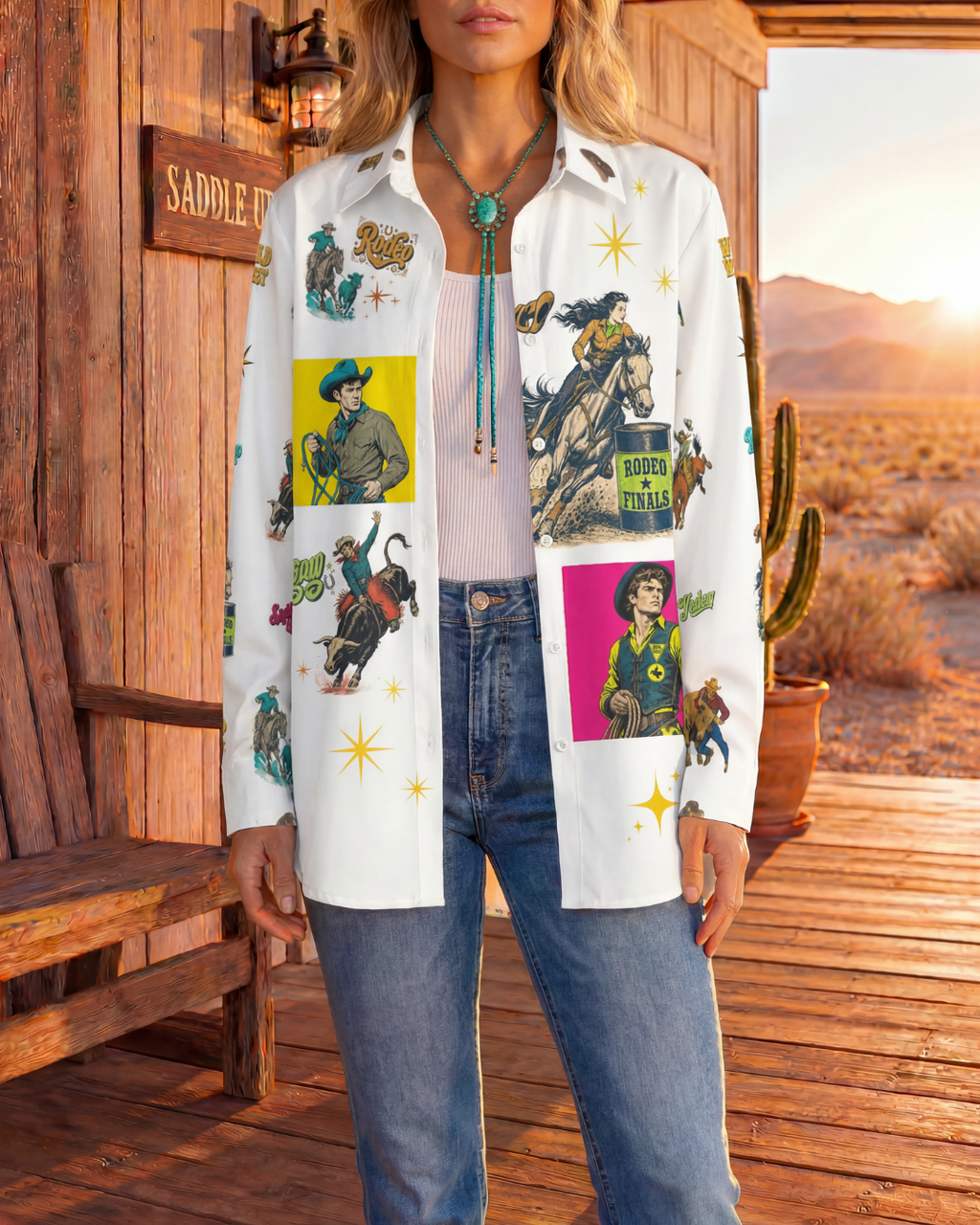 Baha Ranch The Last Roundup Button Up Blouse by Baha Ranch Western Wear - product image 3