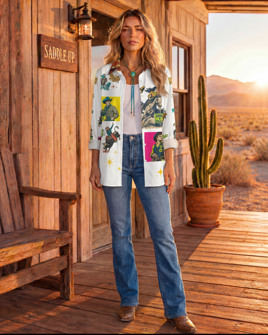 Baha Ranch The Last Roundup Button Up Blouse by Baha Ranch Western Wear - product image 6