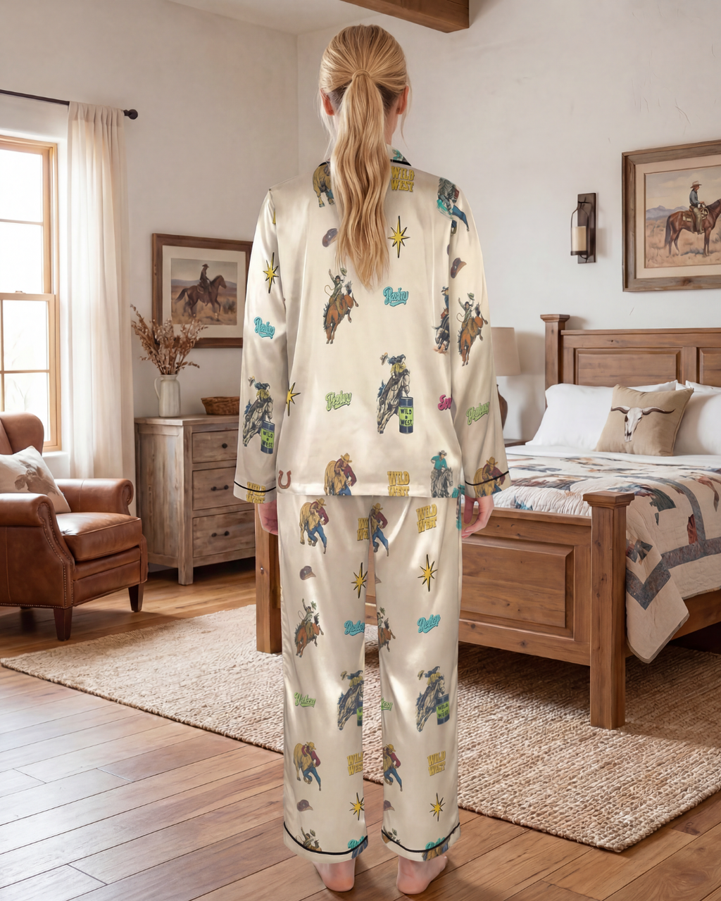 Baha Ranch The Last Roundup Western Rodeo Satin Pajama Set by Baha Ranch Western Wear - product image 2