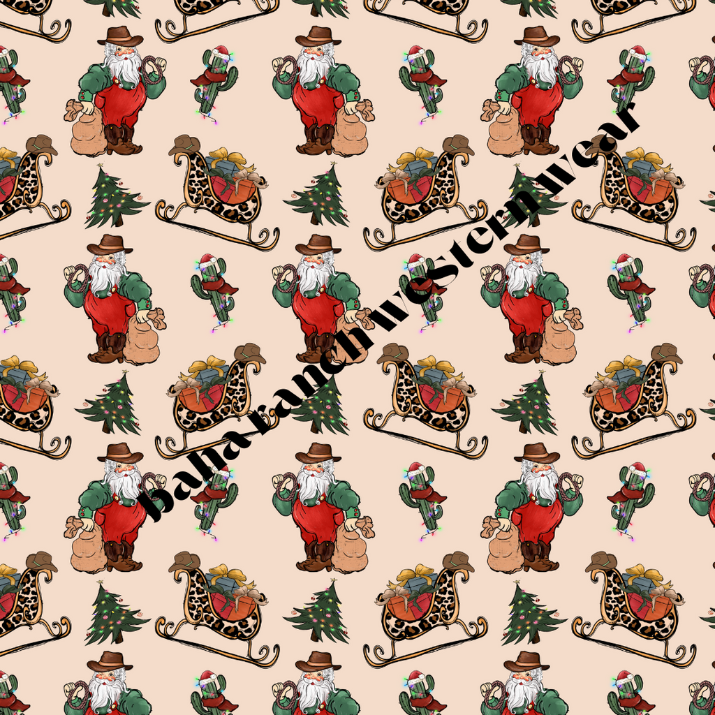 Baha Ranch Santa's Sleigh Men's Western Pajamas by Baha Ranch Western Wear - product image 2