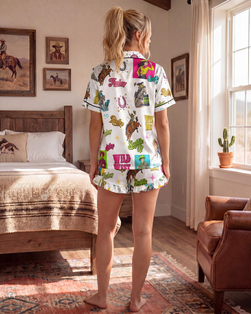 Baha Ranch The Last Roundup Western Rodeo Satin Pajama Set by Baha Ranch Western Wear - product image 2