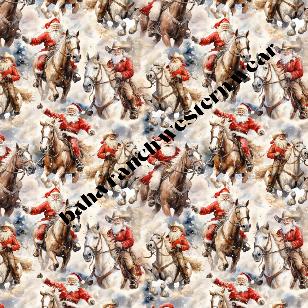 Baha Ranch Western Cowboy Santa Christmas Men's Pajamas by Baha Ranch Western Wear - product image 2