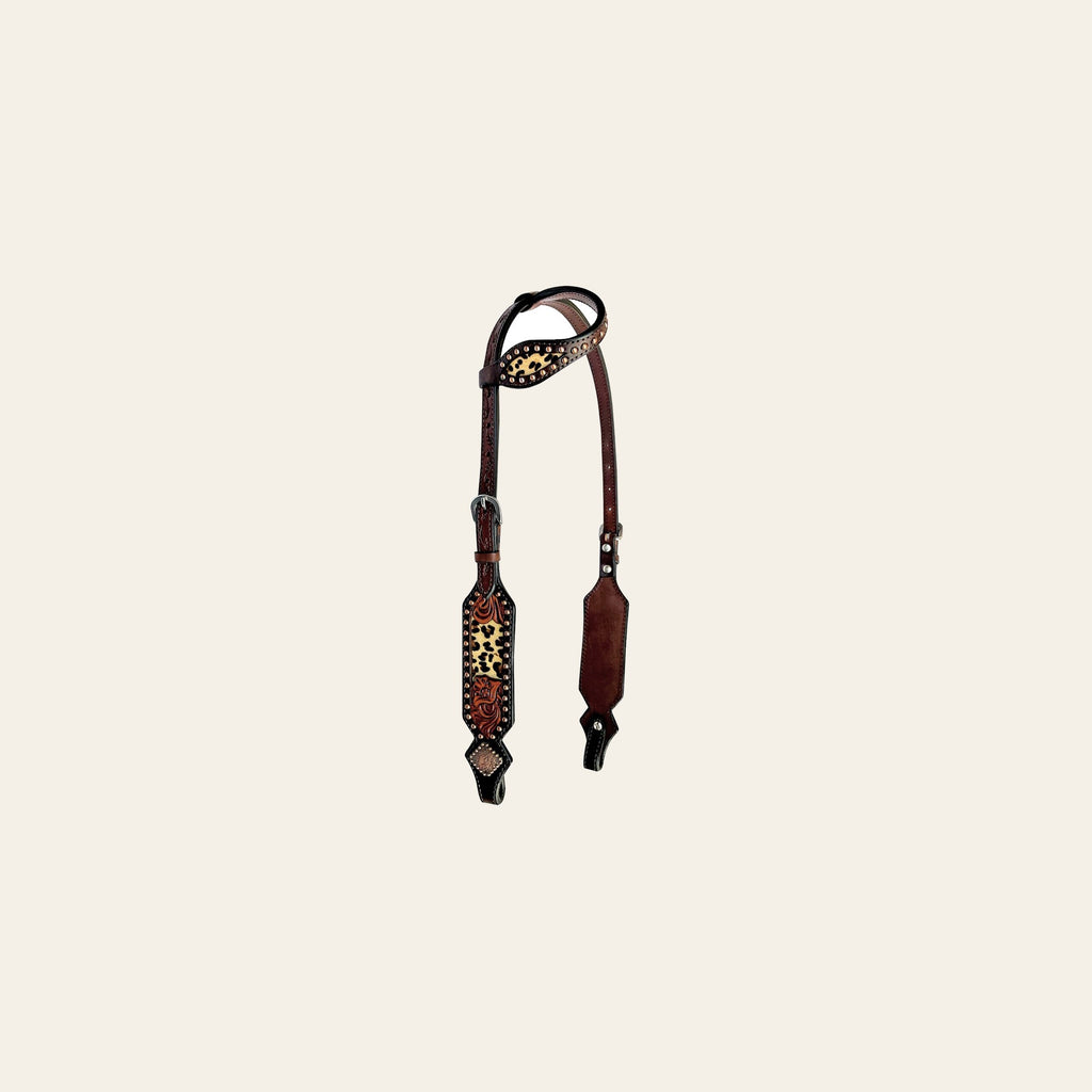 Bar H Equine American Leather Horse Saddle Tack One Ear Headstall | Breast Collar Browband Wither Strap Set BER238