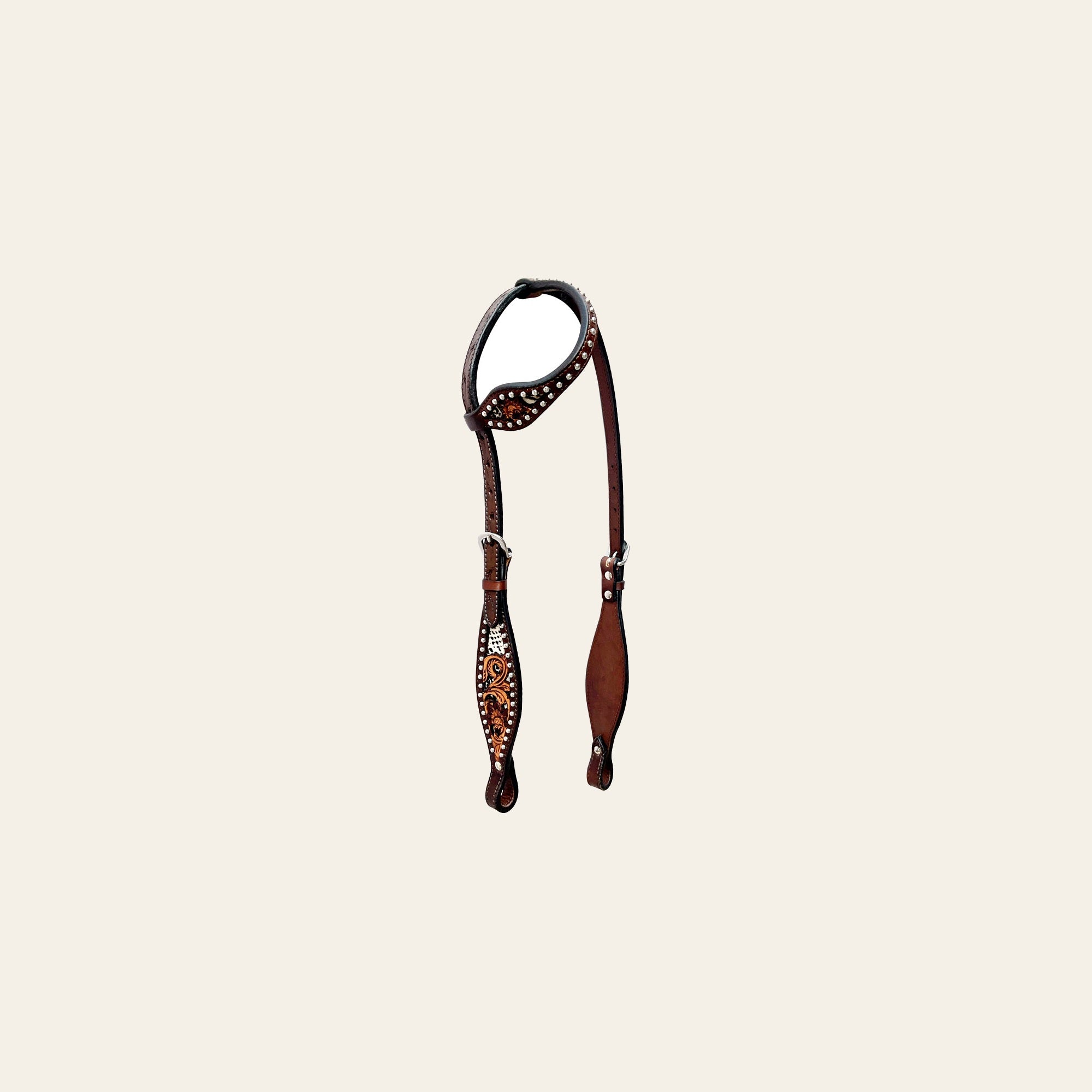 Bar H Equine American Leather Horse Saddle Tack One Ear Headstall | Breast Collar Browband Wither Strap Set BER240