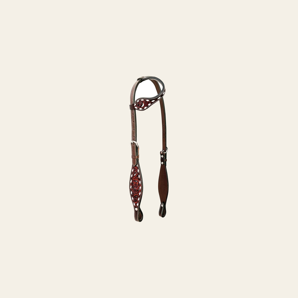 Bar H Equine American Leather Horse Saddle Tack One Ear Headstall | Breast Collar Browband Wither Strap Set BER246