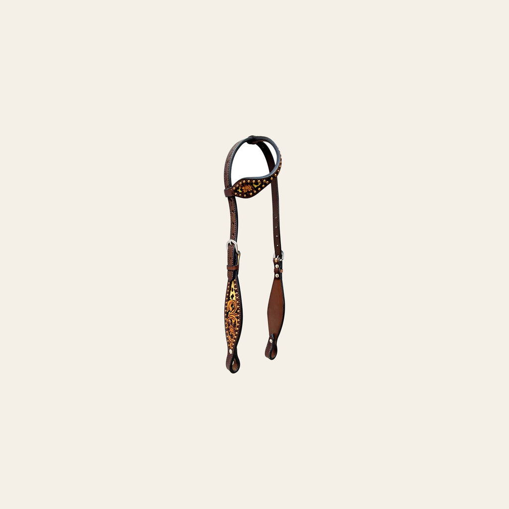 Bar H Equine American Leather Horse Saddle Tack One Ear Headstall | Breast Collar Browband Wither Strap Set BER249