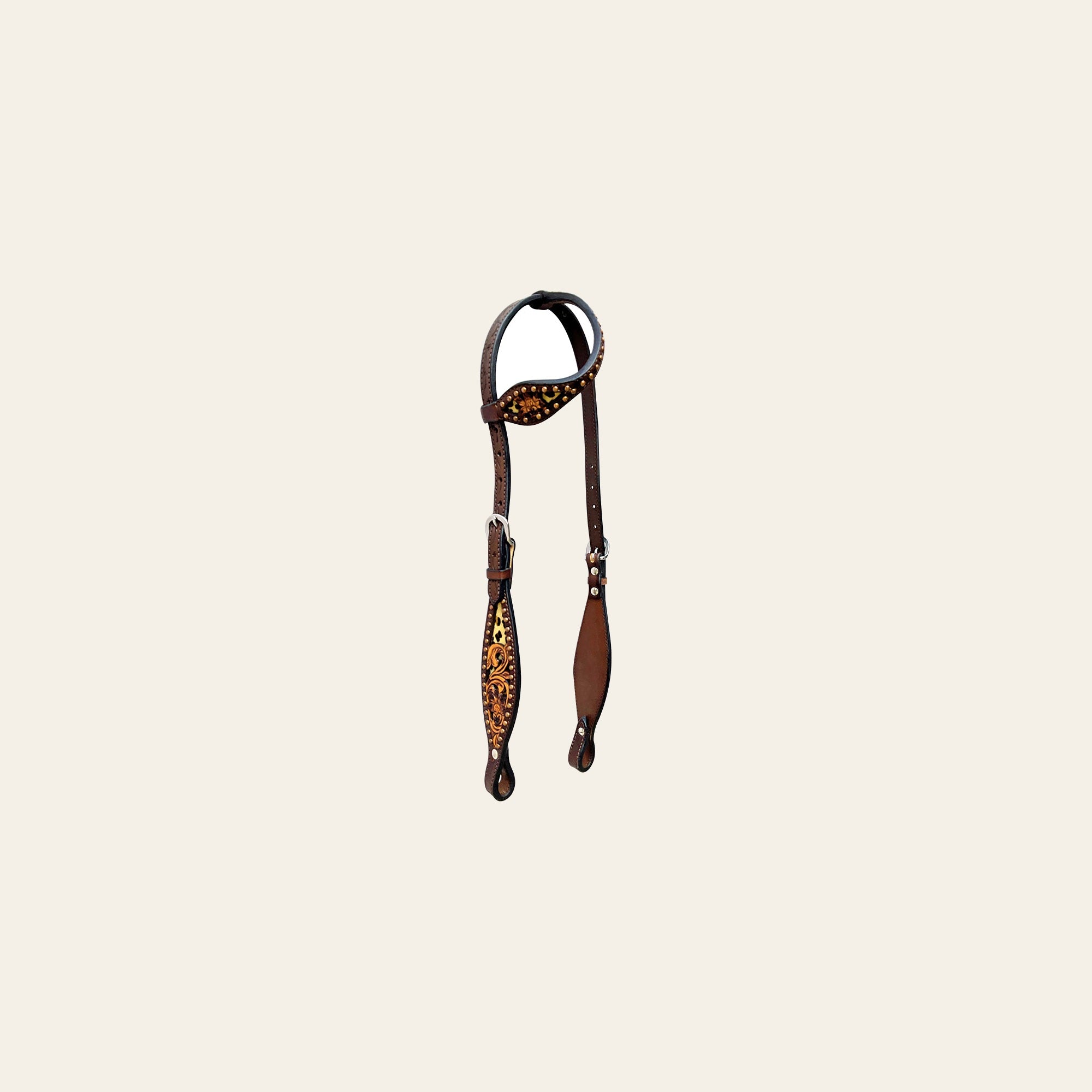 Bar H Equine American Leather Horse Saddle Tack One Ear Headstall | Breast Collar Browband Wither Strap Set BER249