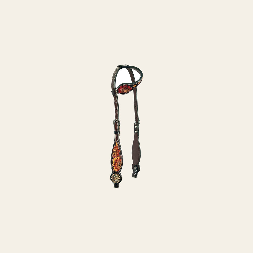 Bar H Equine American Leather Horse Saddle Tack One Ear Headstall Breast Collar Browband Wither Strap Set for Horses