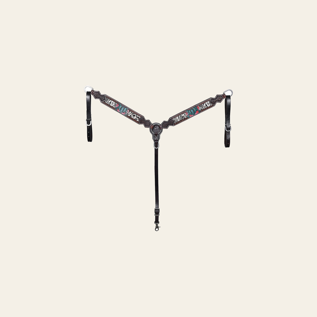 Bar H Equine American Leather Horse Saddle Tack One Ear Headstall Breast Collar Browband Wither Strap Set