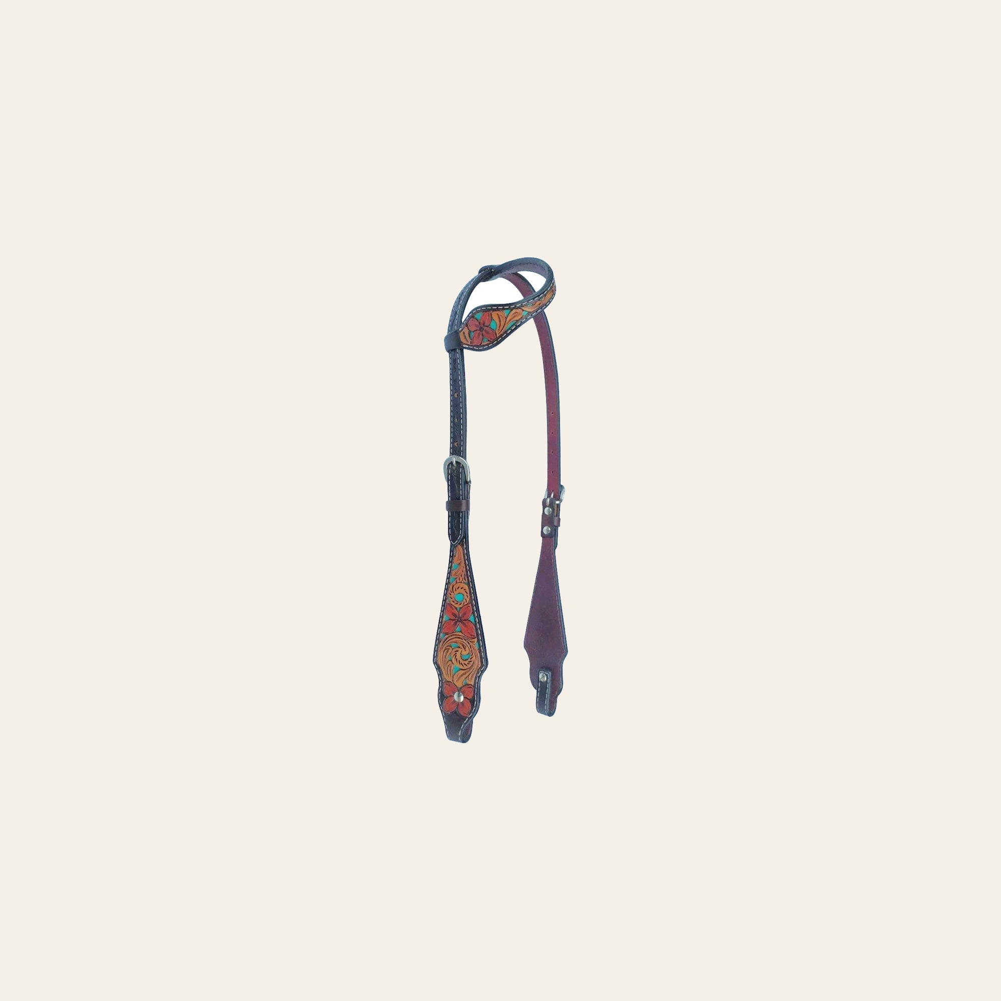 Bar H Equine American Leather Horse Saddle Tack One Ear Headstall Breast Collar Browband Wither Strap Set Tropical Turquoise