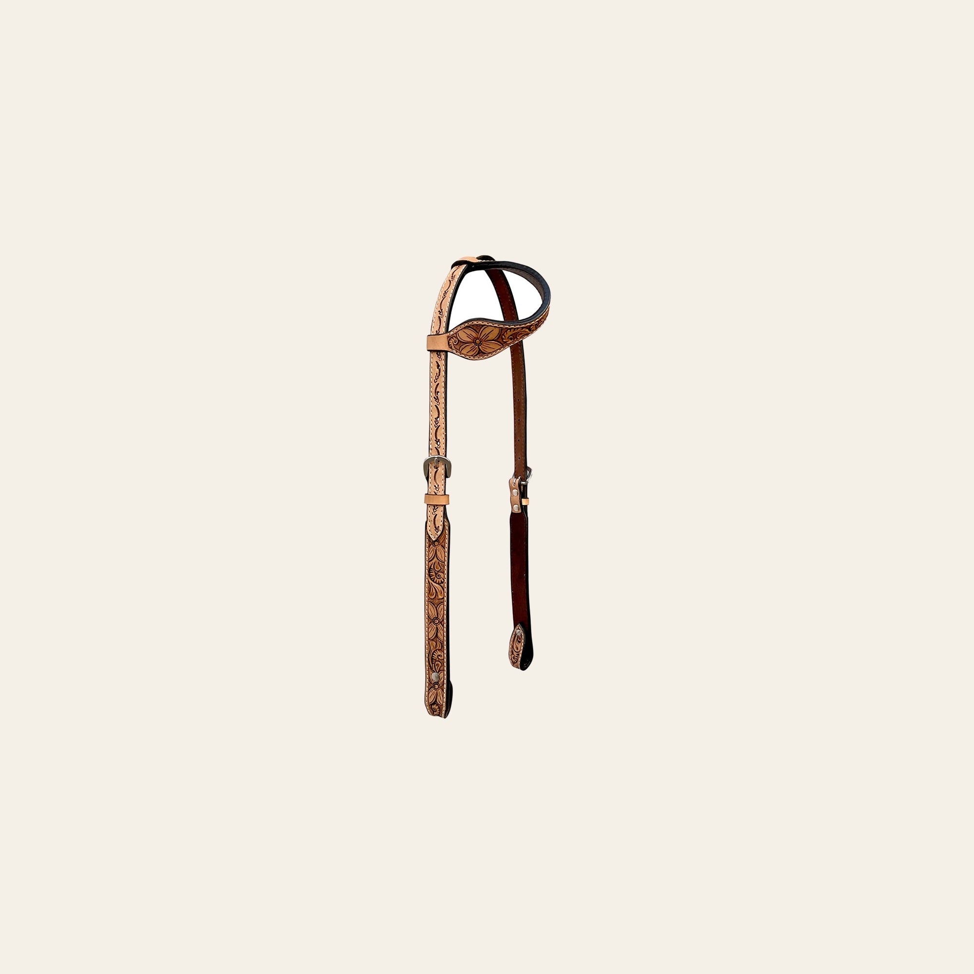 Bar H Equine Western Horse Genuine Leather Floral Carved Tack Set Tan