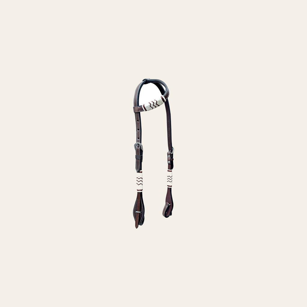 Bar H Equine American Leather Horse Saddle Tack One Ear Headstall | Breast Collar Browband Wither Strap Set BER271