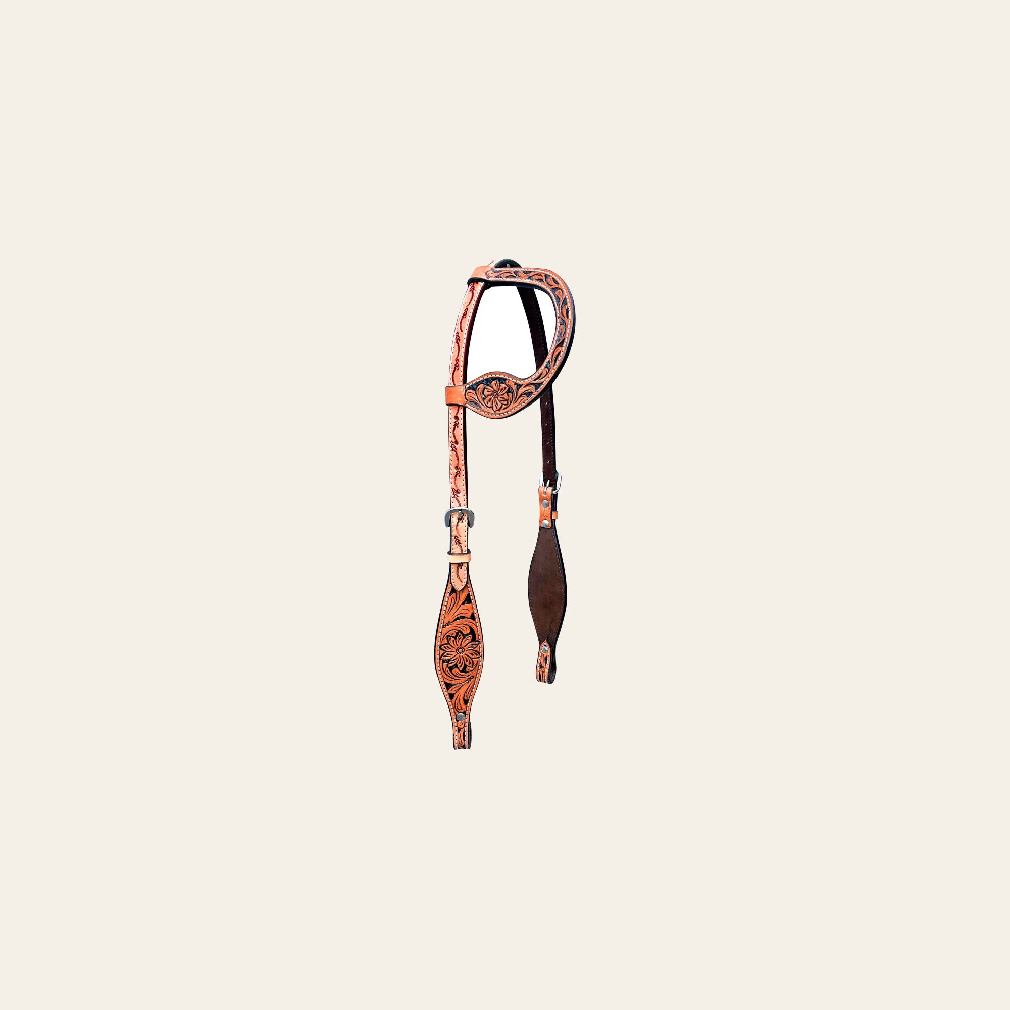 Bar H Equine American Leather Horse Saddle Tack One Ear Headstall | Breast Collar Browband Wither Strap Set BER273
