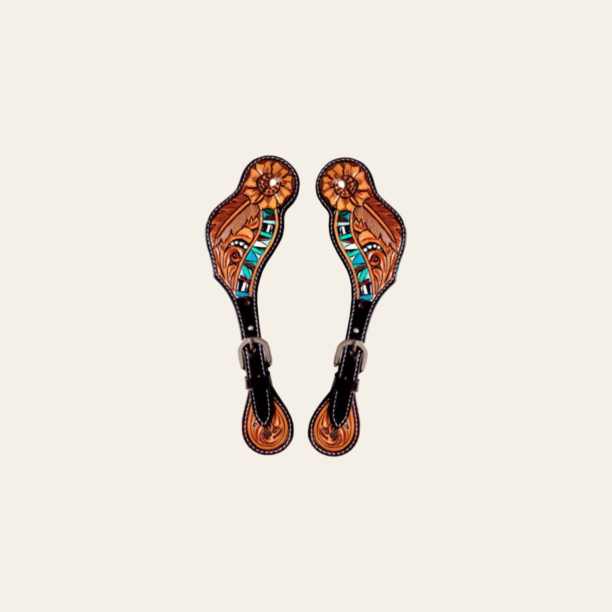 Bar H Equine Leather Spurs Straps for Adults Western Womens Spur Horse Riding Barrel Racing Show and Rodeo Strap Adult Women